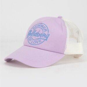 Billabong 💜 Summer of Love Aloha Forever Lavender Adjustable Trucker Hat